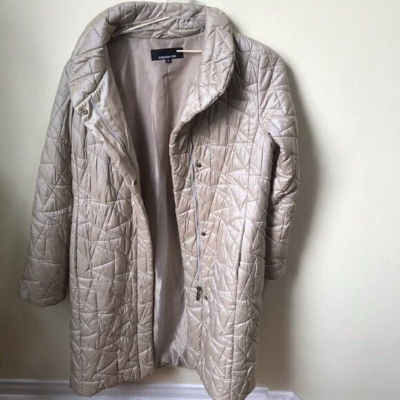 Jones New York Pearl Dual Tone Parka Jacket Coat Down Winter Cozy Tan Pockets M - Picture 5 of 16